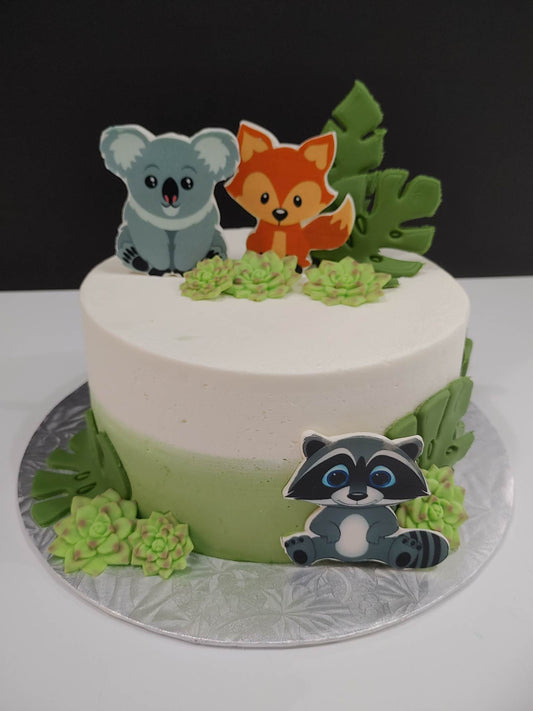 Gâteau thématique animaux de la jungle