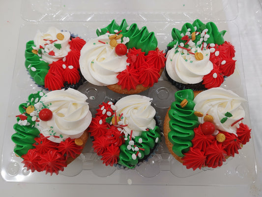 Cupcake Noel rouge et vert